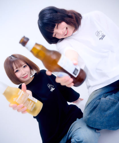 【半袖】『昼から呑んだくれ』back print T-shirt（black）