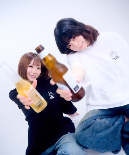 【半袖】『昼から呑んだくれ』back print T-shirt（white）