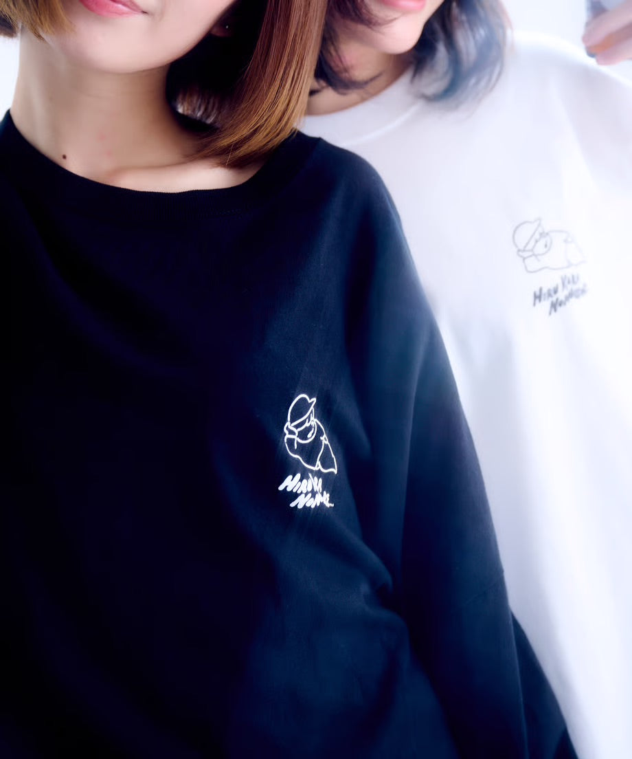 【長袖】『昼から呑んだくれ』back print T-shirt（black）