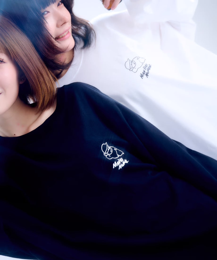 【長袖】『昼から呑んだくれ』back print T-shirt（white）