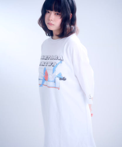 【半袖】『行けたら行くわ』back print T-shirt（white）