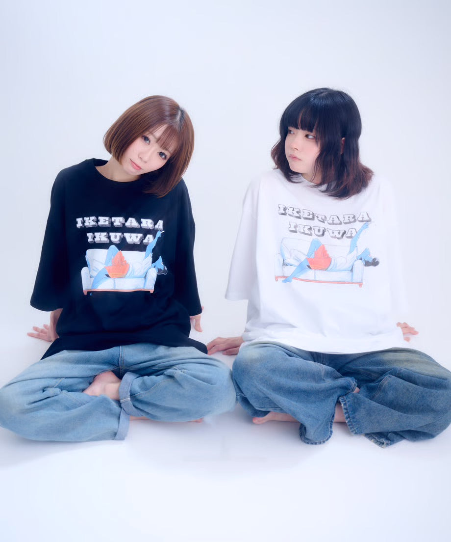 【半袖】『行けたら行くわ』back print T-shirt（white）