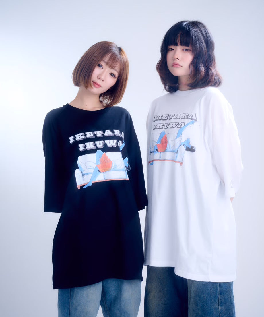 【半袖】『行けたら行くわ』back print T-shirt（black）