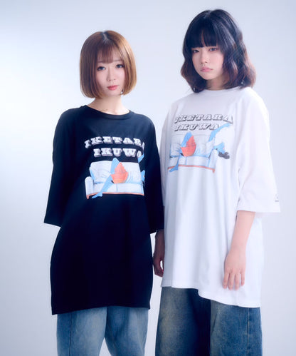 【半袖】『行けたら行くわ』back print T-shirt（white）