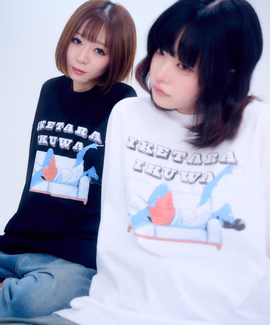 【半袖】『行けたら行くわ』back print T-shirt（black）