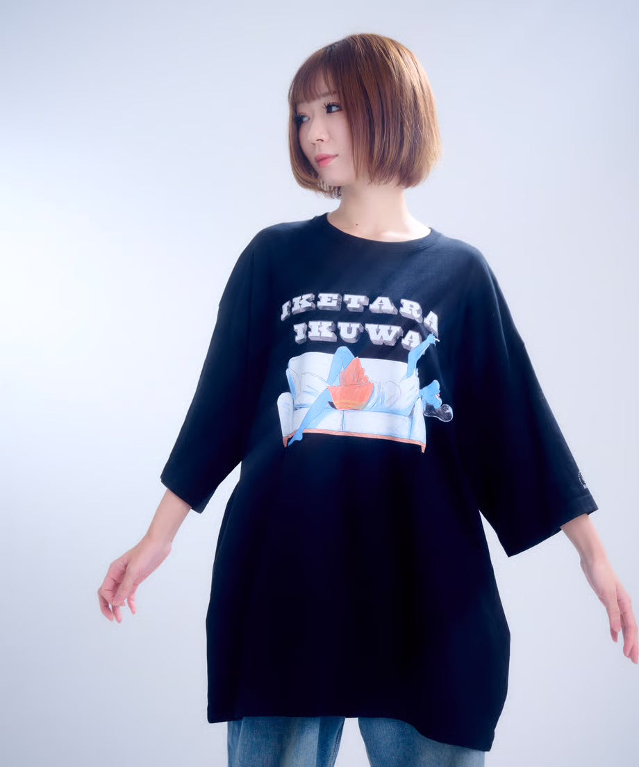 【半袖】『行けたら行くわ』back print T-shirt（black）
