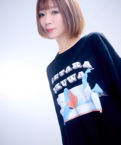 【半袖】『行けたら行くわ』back print T-shirt（black）