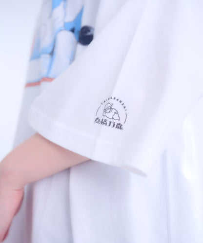 【半袖】『行けたら行くわ』back print T-shirt（white）