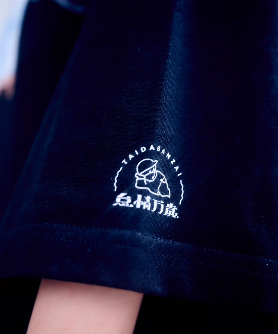 【半袖】『行けたら行くわ』back print T-shirt（black）