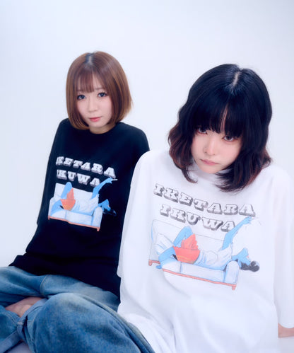 【半袖】『行けたら行くわ』back print T-shirt（white）
