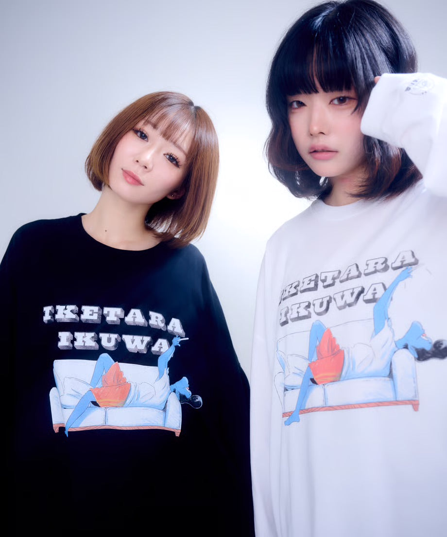 【長袖】『行けたら行くわ』back print T-shirt（white）